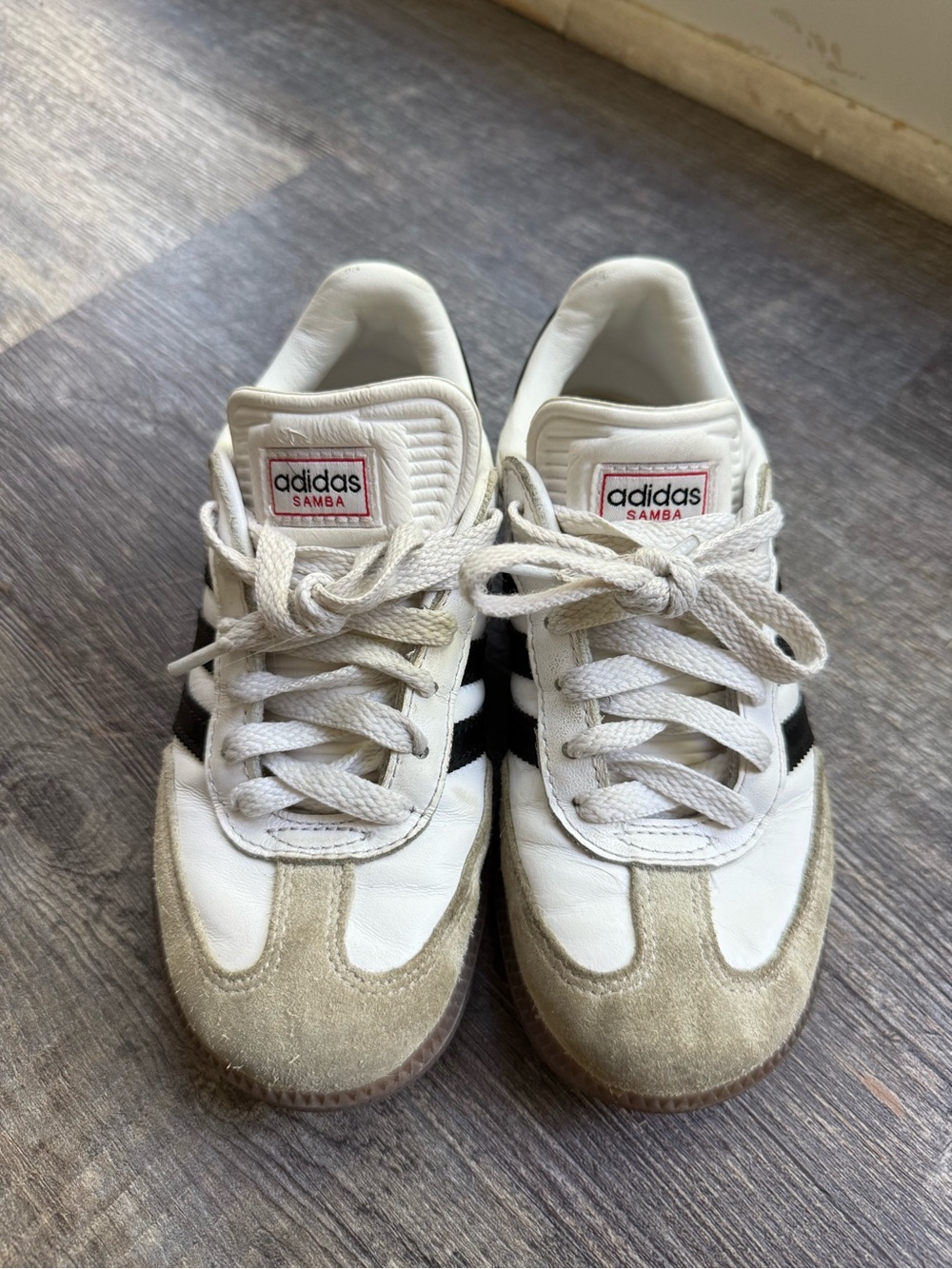 adidas White and Black Samba Classic Sneakers